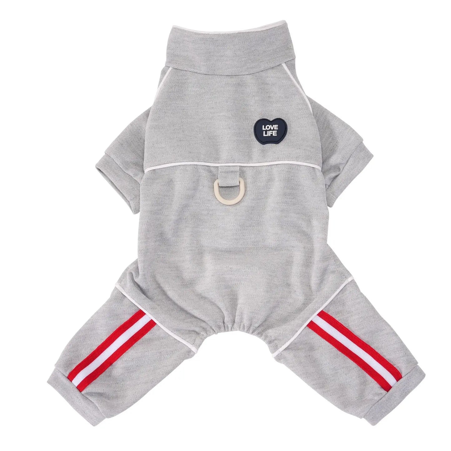 Breathable Cotton Dog Jumpsuit, Striped Puppy Tracksuit with D-Ring, Soft Pet Pajamas for Small Dogs 2026 New Chihuahua Apparel