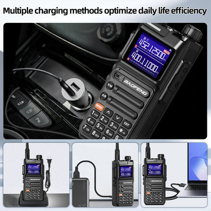 Baofeng UV-26 Walkie Talkie 10W Multi Band Wireless Copy Frequency High Power 999 Channels NOAA with Type-C Charger Ham Radio