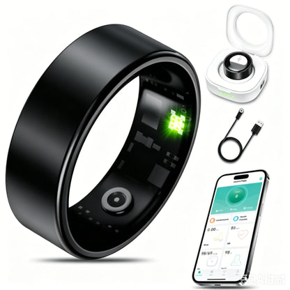 2026 New Smart Ring Heart Rate Blood Pressure Sleep Monitoring Motion Tracking IP68 Waterproof Men Women Smart Ring Holiday Gift