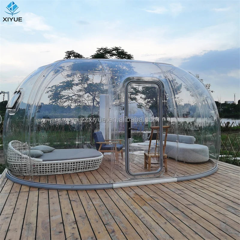 XIYUE Villa Garden Wind Resistance Pc Polycarbonate Planetarium Dome Tent Modular Domes Tent for Resorts Camping Geodesic Dome
