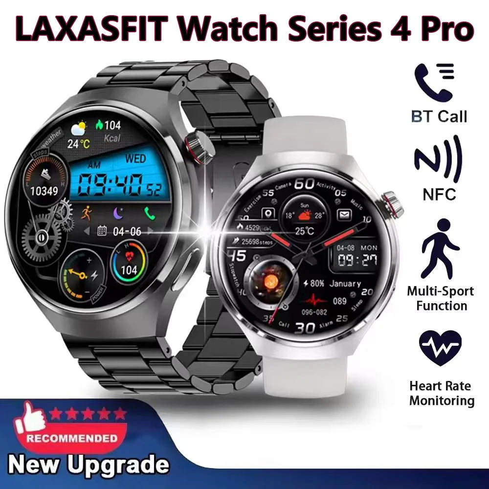 LAXASFIT 1.52" HD Smart Watch Game Dial Dynamic Dial Bluetooth Call Voice Assistant Fitness Tracker Wireless Charging