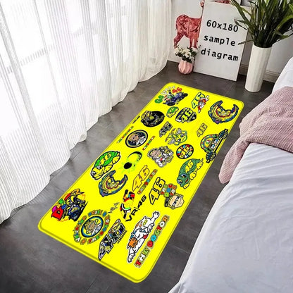 Valentino Rossi 46 The Doctor Runner Rug MotoGP Themed Non Slip Long Floor Mat for Bedroom Living Room