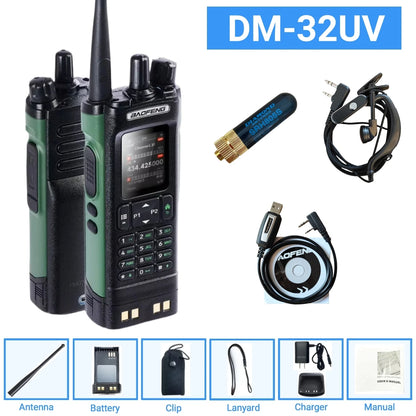 DMR GPS 10W DM-32UV BAOFENG DM32 Walkie Talkie Multi Band TDMR Dual Time Slot Wireless Copy Frequency Type-C AM/FM Two Way Radio