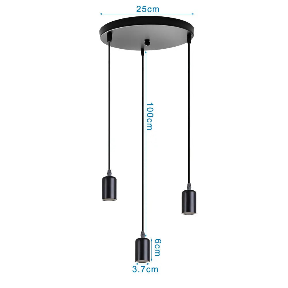 3 Heads Vintage Pendant Lights Wood Hanging Lamp Chandelier Industrial for Loft Dinning Living Room Kitchen Lighting Fixture LED