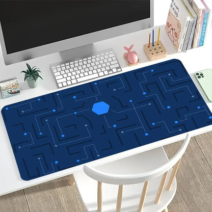 Colorful Tech Circuit Extended Gaming Mouse Pad Non Slip Desk Surface Neon Chip Mainboard Electronic Art Print For Gaming