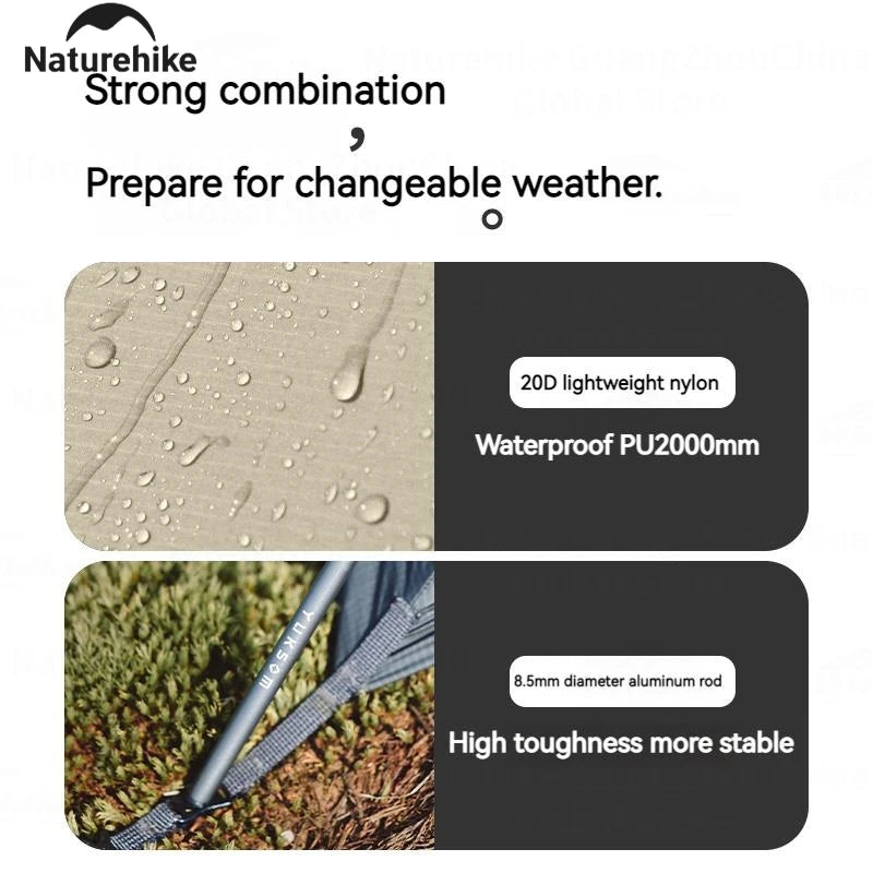 Naturehike Cloud Up Pro Tent Ultralight 1.36kg 1-2 Person 20D Waterproof Three Seasons for Camping Outdoor Hiking Backpack Tent