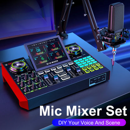 Tenlamp G10 Professional Microphone Bundle with Voice Changer & Reverb Kit for Podcasting, Influencers, Kols, Singing, Gaming, And Djing. This Controller Equipment Is Designed for Studio-Quality Recording And Electronic Music
