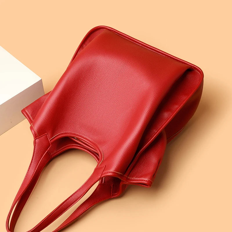 Luxury Soft Leather Handbags Large Capacity Women Shoulder Bags for Women Designer Tote Sac Shopping Crossbody Top Handle Bag