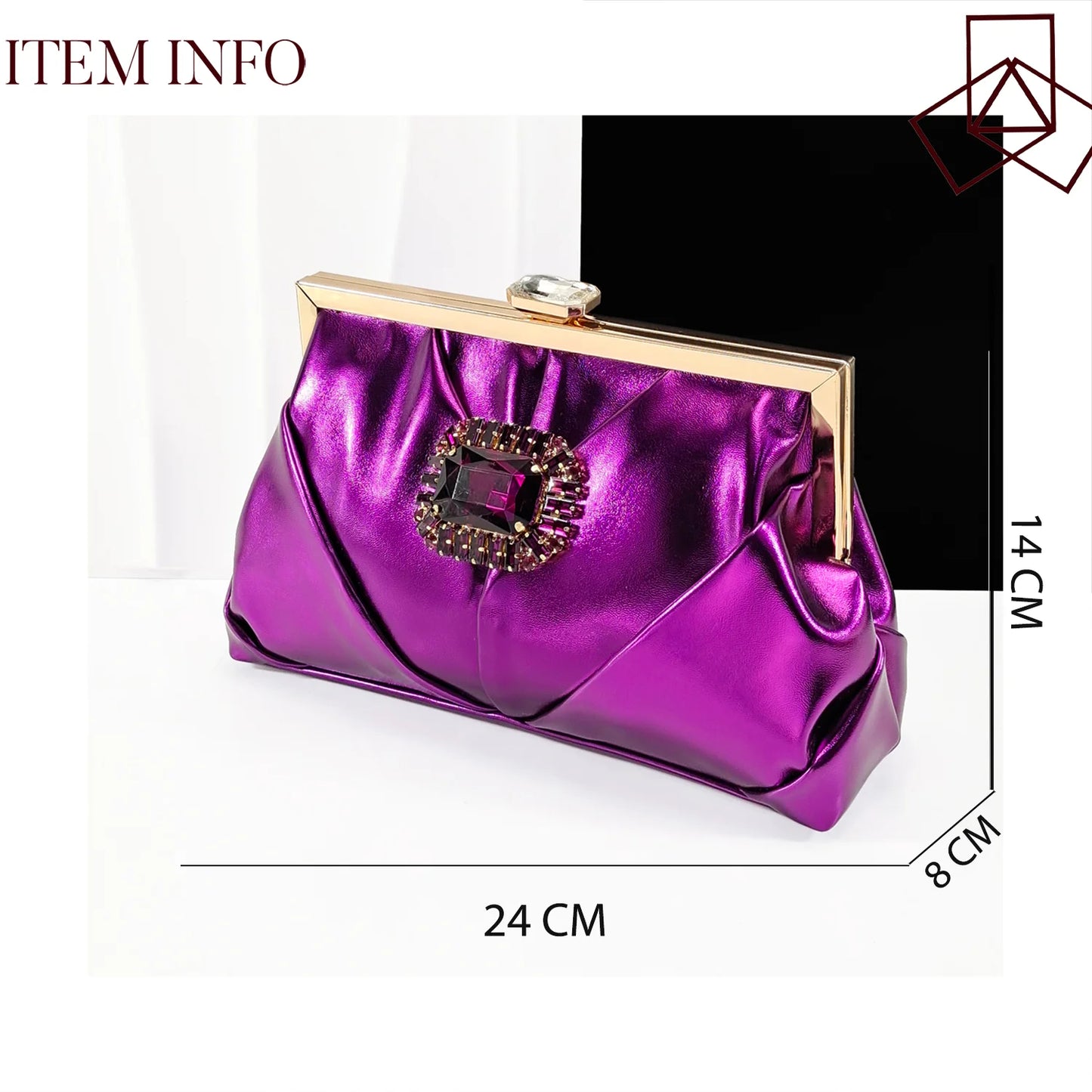Queena Yan 2026 Nigerian Heel Party for Women Purple Color Shoes and Bag Set Rhinestone Handbag Italian Design Wedding