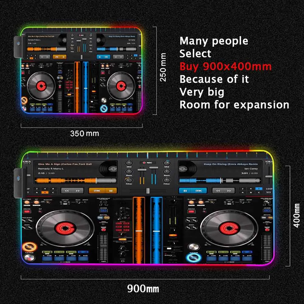 Dj Console Table Computer Desk Pc Mat Extra Large Mouse Pad XXL Carpet Led Large Mousepad Mice Mats with Backlight Keyboard Pad