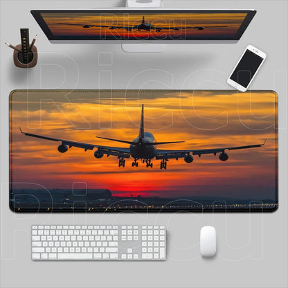HD Airplane Speedometer Mouse Pads Plane Instrument Panel XXL Mousepad Non-slip Rubber Desk Mat Pc Gamer Deskmat Cockpit Playmat