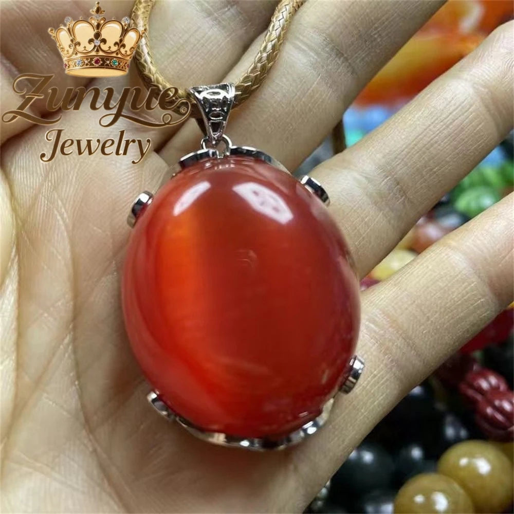 Natural Colorful Cat's Eye Stone Pendant Necklace Elegant Fashion Daily Wear Luxury Quality Fine Jewelry For Women Unisex Gift