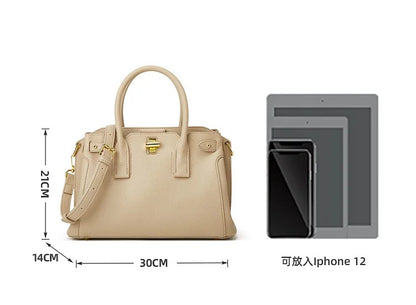 Fashion Beige High Quality PU Leather Bags Women Shoulder Bag Ladies Luxury Tote Strap Female Crossbody Handbag