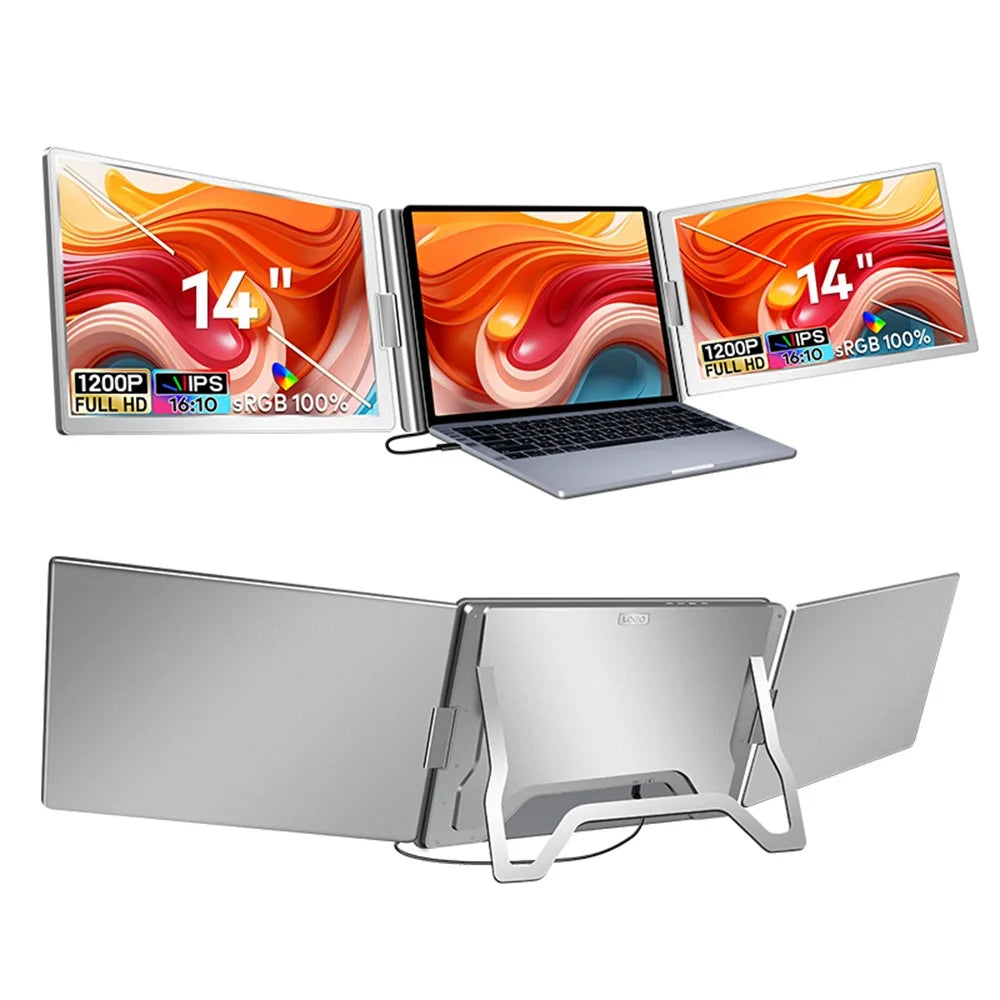 Dual Screen Display 14" to 16" Extended Multiple Monitor Laptop Sub Screen Triple LCD Extender Compatible with All PC Rospider