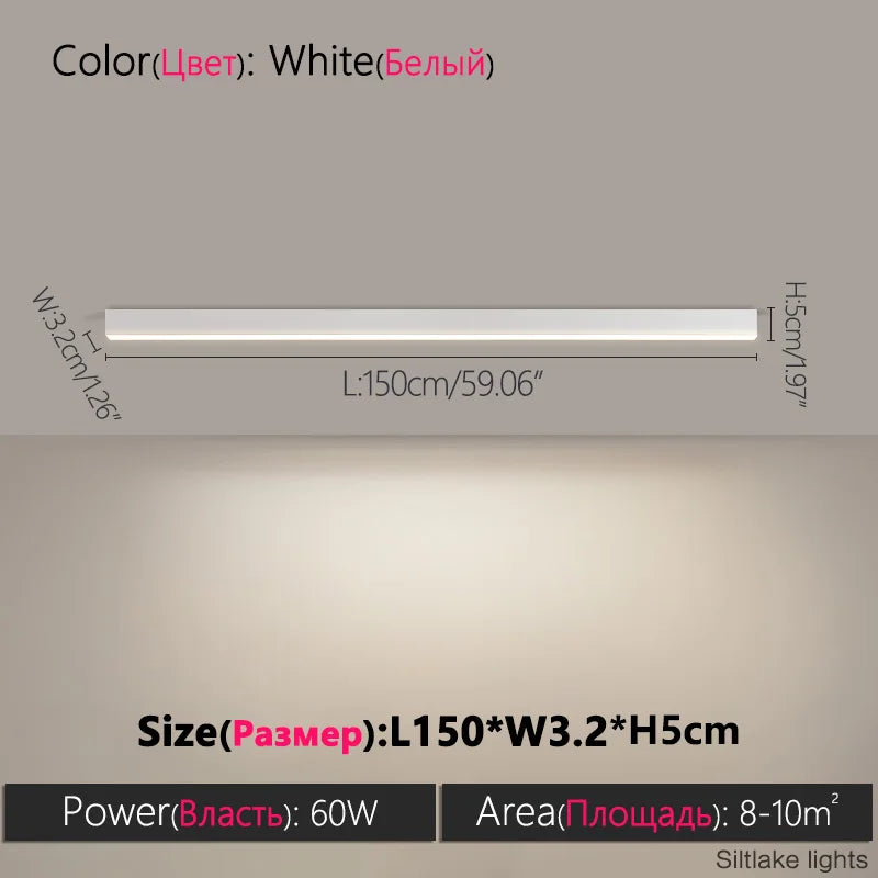 Modern Long Strip Ceiling Light Surface Mounted Minimalist Aisle Lamp Living Room Bedroom Kitchen Home Office LED Lighting