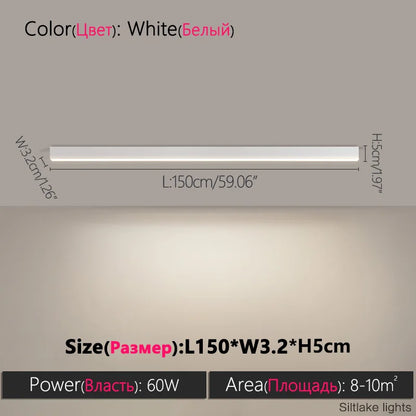 Modern Long Strip Ceiling Light Surface Mounted Minimalist Aisle Lamp Living Room Bedroom Kitchen Home Office LED Lighting