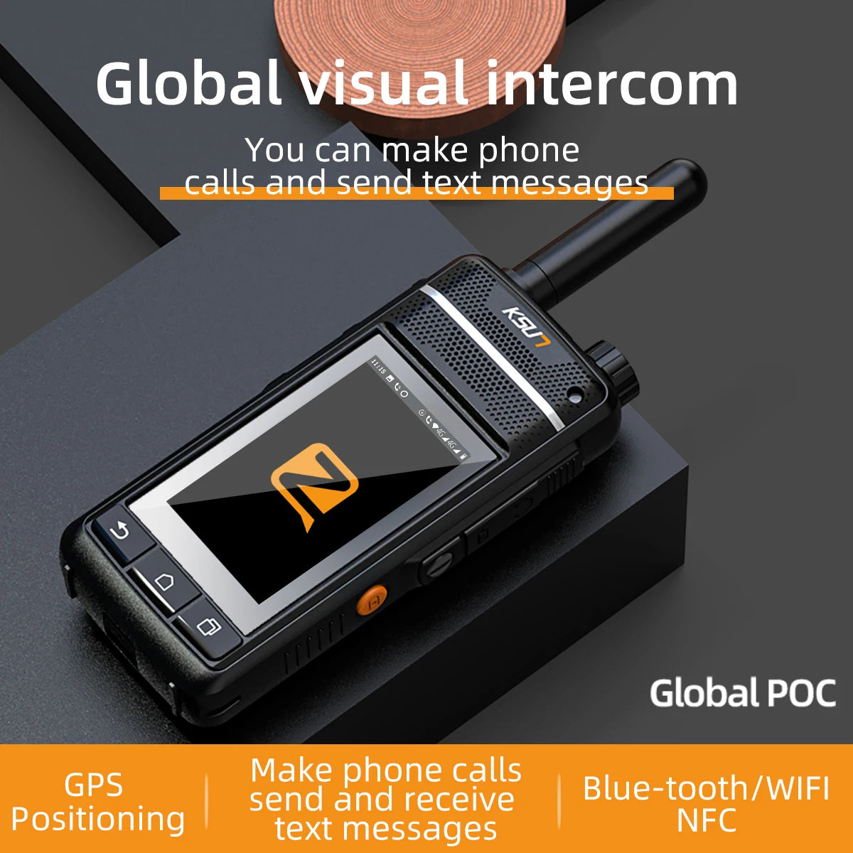 Global POC Walkie Talkie Compatible Zello Visual Walki Talki Wifi GSM Blue Tooth NFC GPS FM Radio Smart Walkie Talkie KSUT ZL2