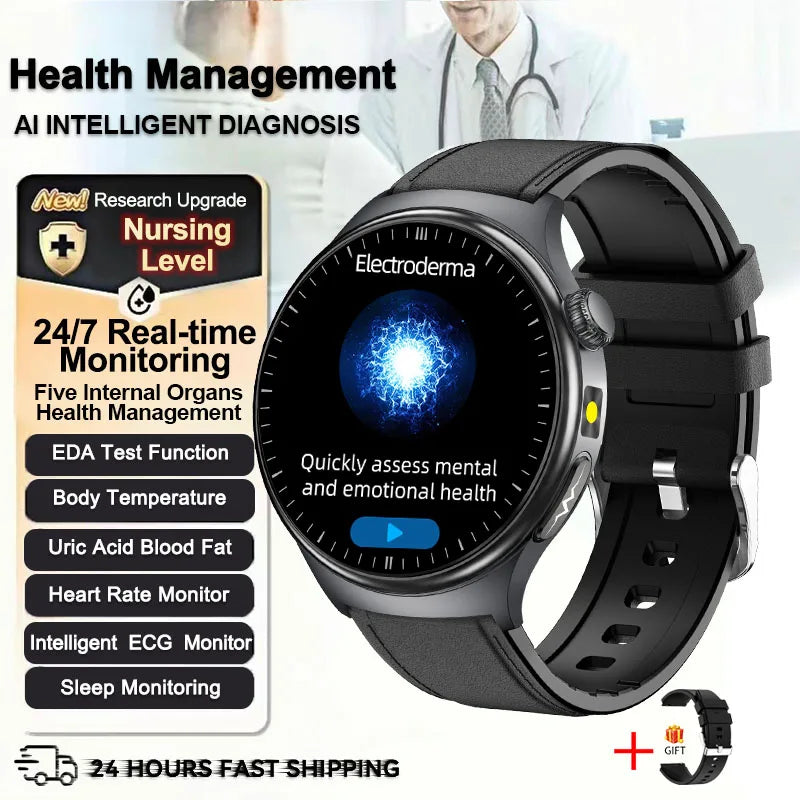 2026 New Health Sport ECG AI Diagnosis Smart Watches Men Heart Rate Blood Pressure IP68 Waterproof Smartwatches For Men Women
