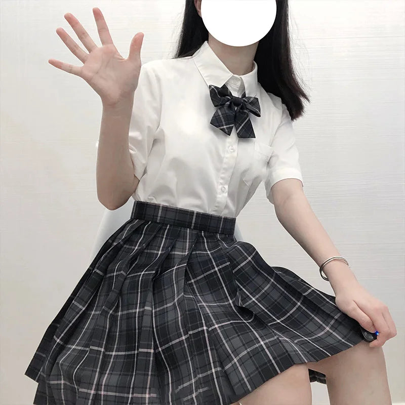 Japanese Bow Tie Skirt Set Student Pleated Skirt Jk Uniform Korean School Sexy Girl Preppy Style Seifuku Japanese School Uniform