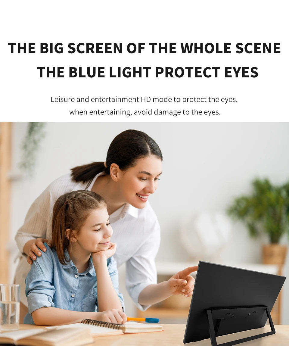 HGFRTEE 15.6 Inch Portable Monitor, FHD-IPS Laptop External Second Screen, Gaming Extended Display with Type-C HDMI