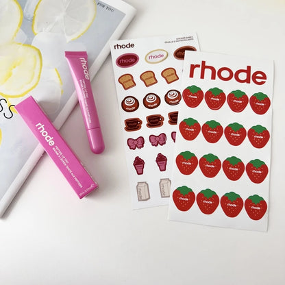 Rhode Summer Lip Moisturizer Lip Balm Smoothing Lipstick Lines Lasting Nourishing Women Makeup Daily Gloss Care with Stickers