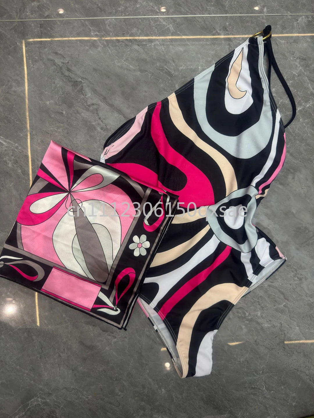 Classic Design Women's Headband Swimsuits with Letter Signature Logo Designer Brand Lady Sexy Scarf Swimsuits Beachwear