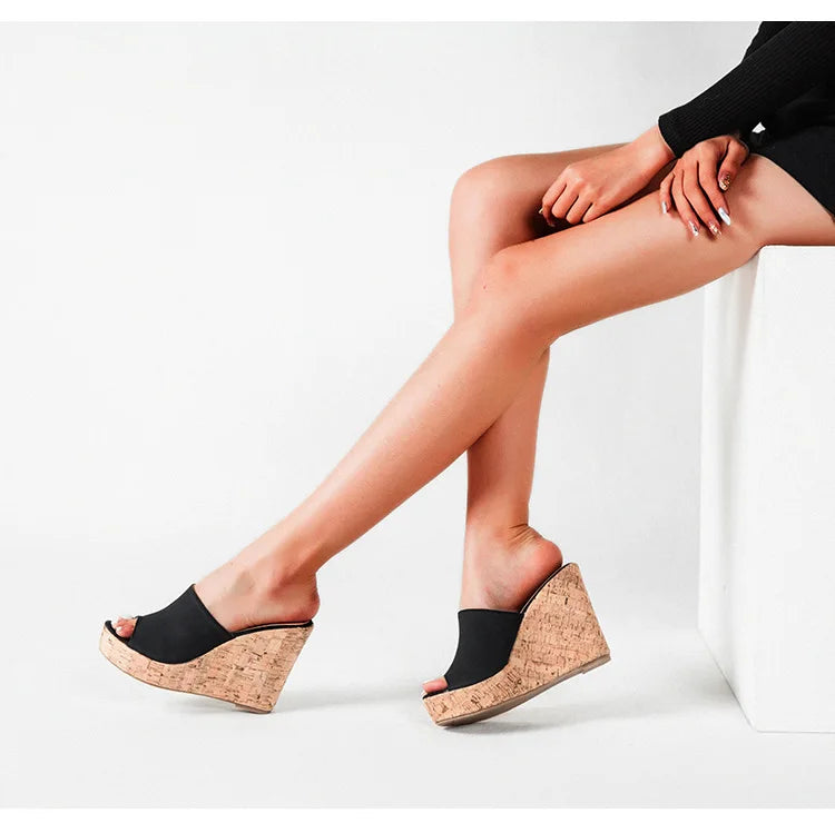 11CM Super High Heels Platform Sandals Women Wedges Open Toe Shoes Ladies Summer Slip On Slippers Beach Slides Femmes Sandalias
