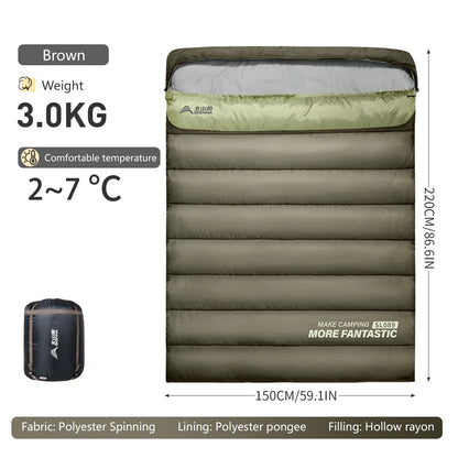 BISINNA 2 Person Camping Sleeping Bag Four Seasons Portable Winter Sleeping Bag for Outdoor Camp Travel Hiking