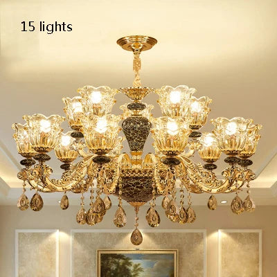 Luxury Lamp Dining Room Bedroom Decoration French Retro Chandelier Lighting Crystal Fixtures Chandelier Living Room Grand