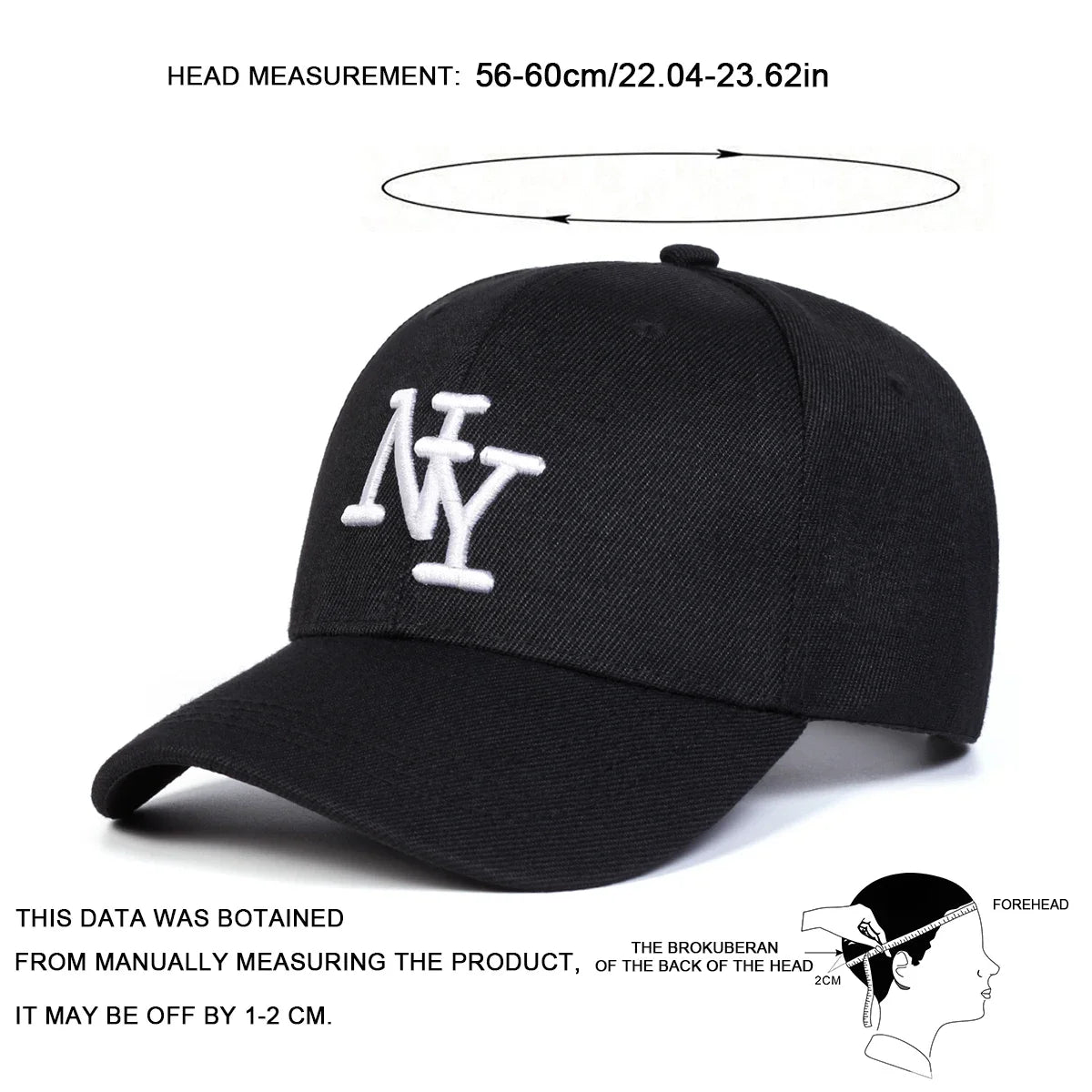 Unisex NY Letter Embroidery Baseball Caps Spring and Autumn Outdoor Adjustable Casual Hats Sunscreen Hat Sports Cap