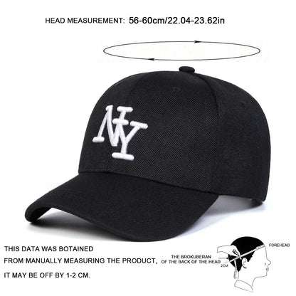Unisex NY Letter Embroidery Baseball Caps Spring and Autumn Outdoor Adjustable Casual Hats Sunscreen Hat Sports Cap