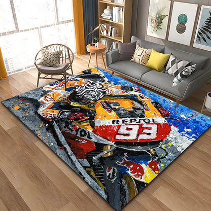 Motorcycle GP Mountain biking Speed Doormat Rug Carpet Mat Footpad Bath Mat Polyester Non-slip Kitchen Bedroom Washable
