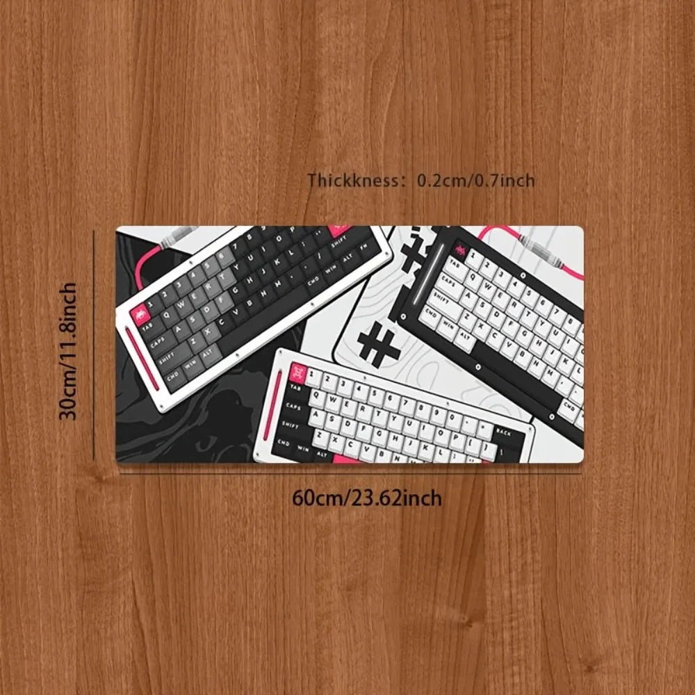 Red and black mechanical keyboard pattern durable rubber table mat alfombrilla de escritorio podkladka gamingowa wrist rest