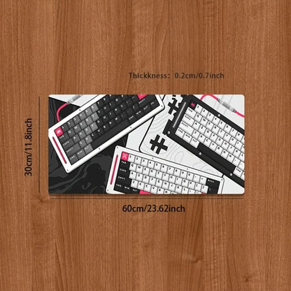 Red and black mechanical keyboard pattern durable rubber table mat alfombrilla de escritorio podkladka gamingowa wrist rest