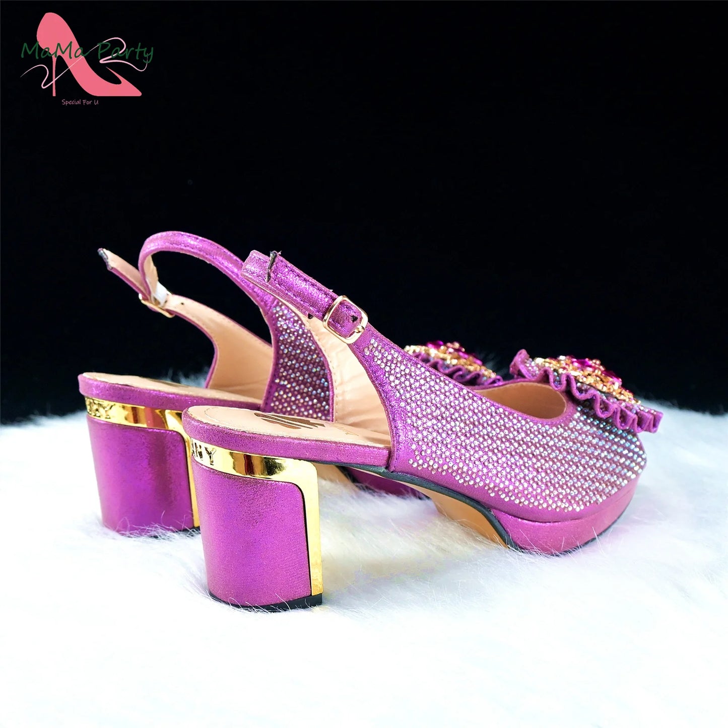 Mature Italian Women Shoes Matching Bag Set in Green Color 7 CM Comfortable Heels with Plaform Elegant Peep Toe Sandals