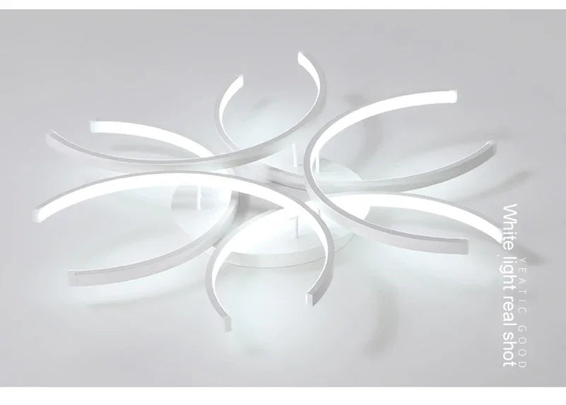 Modern Led Chandelier Lights White Ceiling Lamp Bedroom Circle Attic Living Dining Room Kitchen Interior Light Fixture