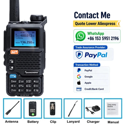 Quansheng Uv-5R Plus Walkie Talkie Dual Band Am Vhf Uhf Ham Radio For Baofeng Uv-5R Two Way Radio Outdoor Camping Hiking