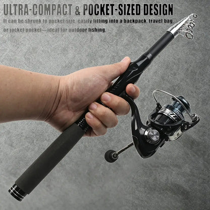 86-Piece Telescopic Fishing Rod & Reel Combo Kit, Portable Bass Fishing Tackle Set With Lures, Line, Hooks & Carry Bag For Freshwater Fishing