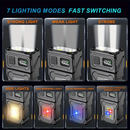 Tactical Portable Work Light EDC Flashlight Tool Mini LED Flashlight Outdoor Camping Hiking Tool MOLLE Flash Light Rechargeable