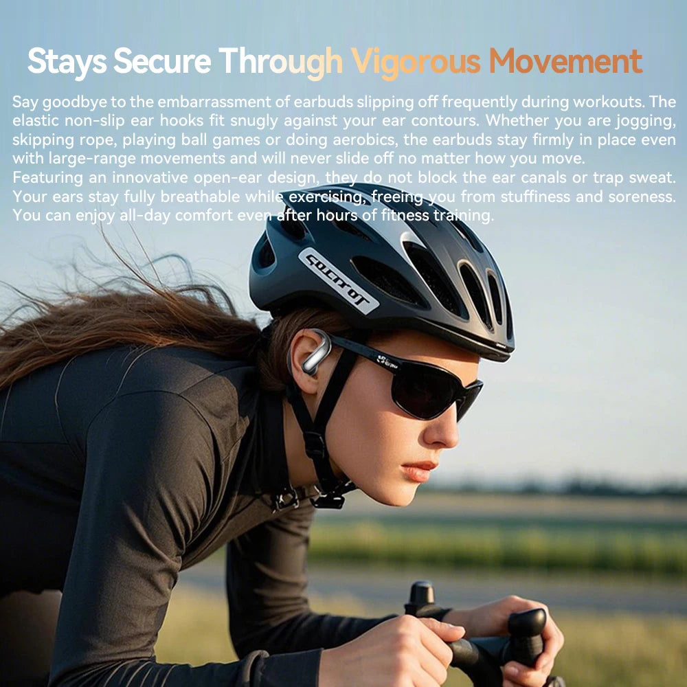 Tecsire Bluetooth Earphones Wireless Earbuds Open Ear Hook Headset HiFi Stereo Comfortable Waterproof For Sports Daily Use