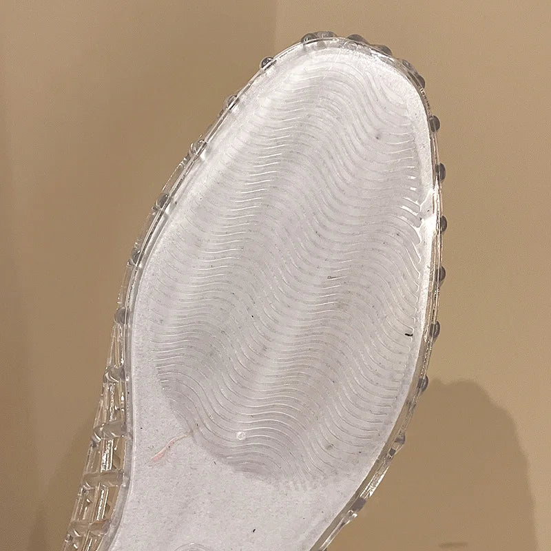 New V-mouth Crystal Jelly Shoes Fashionable, Versatile, Comfortable, Flat Bottom Single Shoes, Casual Sandals for Women