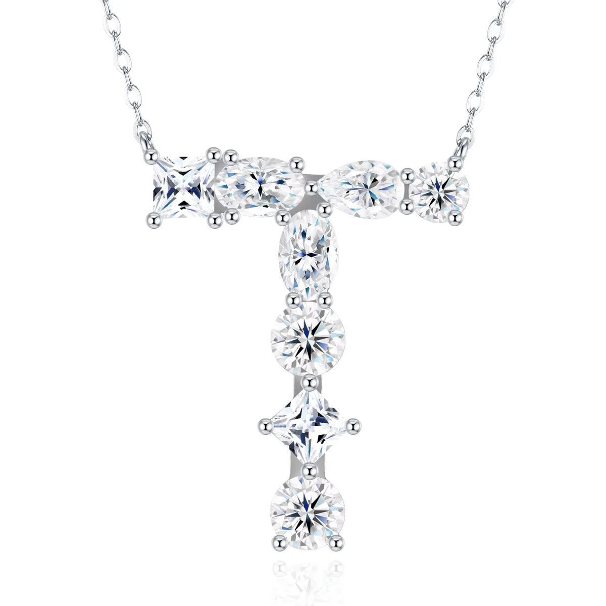 Fashion 26 Letter Man Women's Moissanite Custom Name Necklace 925 Sterling Silver Moissanite Diamond Pendant Necklace Gift