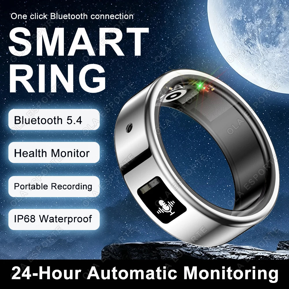 New AI Recording Smart Ring 2026 Heart Rate Health Monitoring Gesture Control AI-Translation Waterproof Multiple Sport Smartring