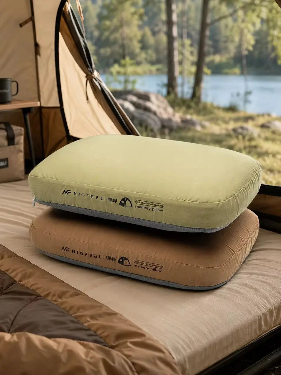 Soft Slow Rebound Memory Foam Pillow Outdoor Camping Travel Cervical Pillow Portable NoonBreak Pillow Neck Support Pillow