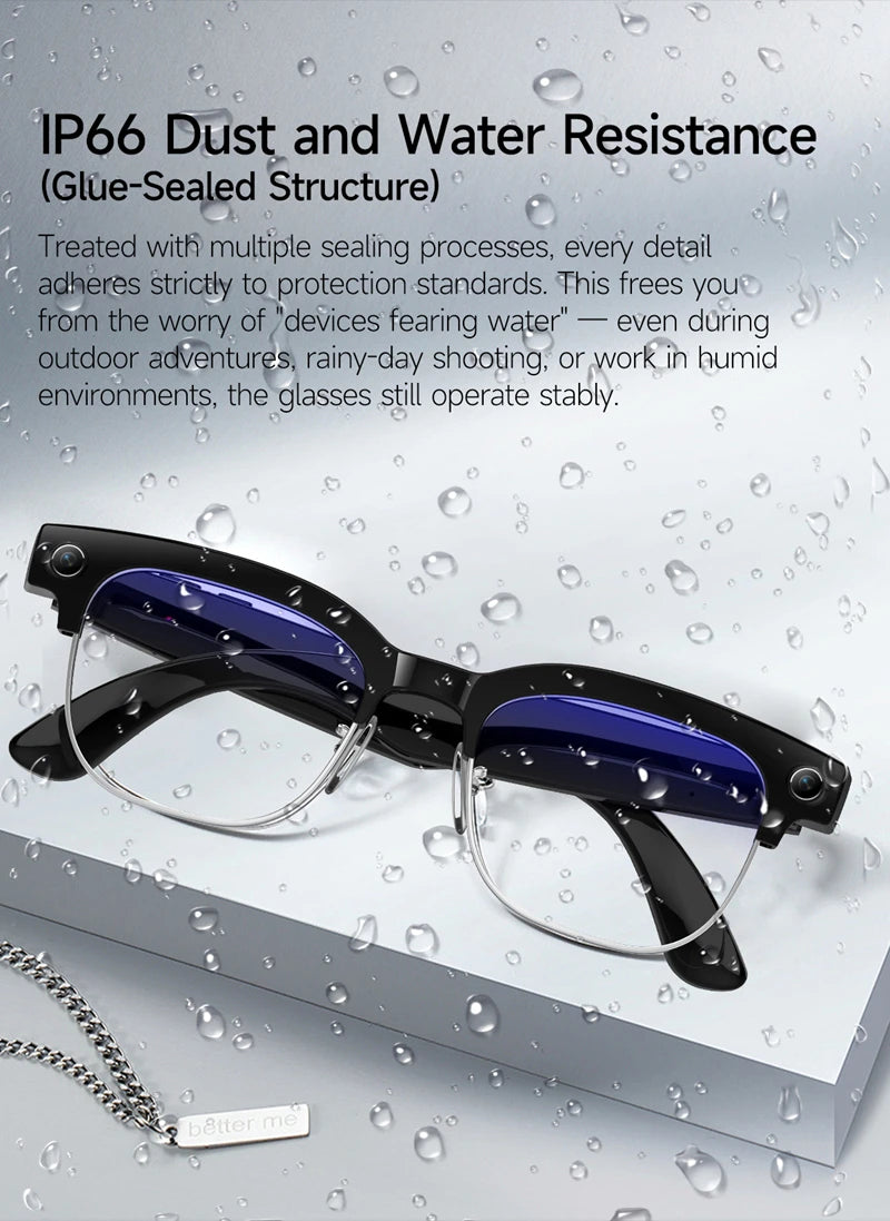 800W Pixel 4K HD Camera Smart Glasses AI Translation Video Recording Photo Music Play Voice Call Sunglasses Men Women Mototcycle