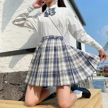 Japanese Bow Tie Skirt Set Student Pleated Skirt Jk Uniform Korean School Sexy Girl Preppy Style Seifuku Japanese School Uniform