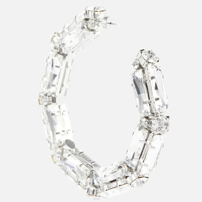 Shine Circle Large Crystal Hoop Earrings for Women 2023 Trending Oversize Statement Rhinestone Dangle Earrings Stud Jewelry