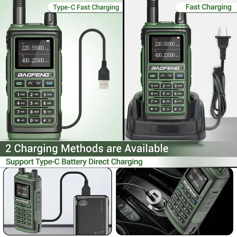 Baofeng 10W Ham Radio Uv-17R Long Range Walkie Talkie 999Ch Wireless Copy Air Band Type-C Emergency Tool For Enthusiasts