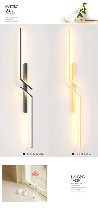 LED Wall Lamp Modern Minimalist Strip Wall Decor Lights Lighting For Bedroom Bedside Living Room TV Sofa Lobby Background Decor