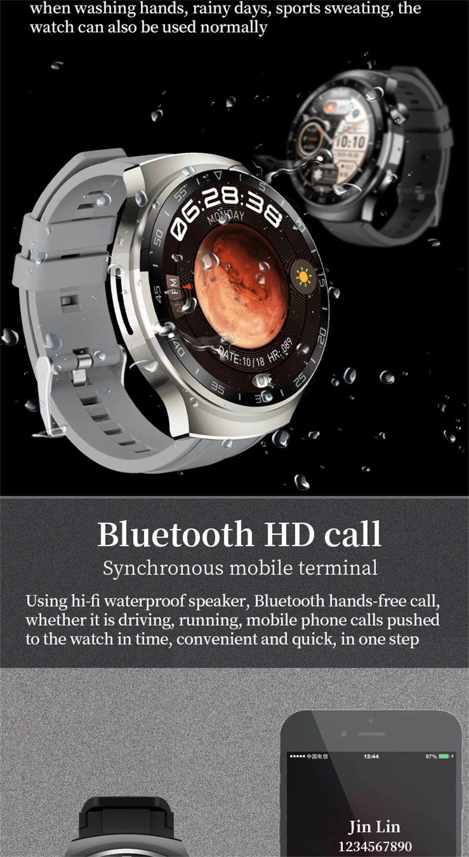 New Watch 5 Pro for Men Smart Watch Bluetooth Call Sports Fitness Men's Wristwatch Heart Rate Monitor Waterproof Smartwatch Hw12